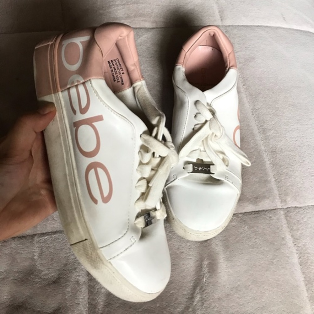 BEBE PINK + WHITE SNEAKERS✨